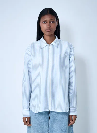 Moncler Striped Shirt With Logo Patch