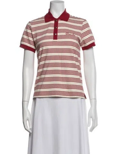 Pre-owned Moncler Striped Short Sleeve Polo In Multi