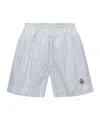 Moncler Short Rayé In Gray