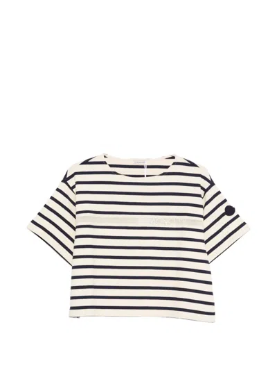 Moncler Striped Short-sleeve T-shirt In Neutral