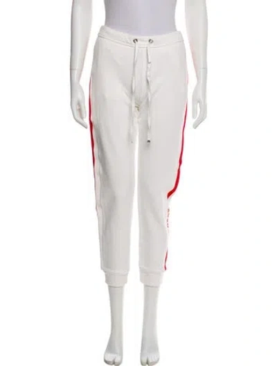 Pre-owned Moncler Striped Sweatpants In White