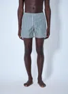 Moncler Stripe-pattern Drawstring Swim Shorts In Blue