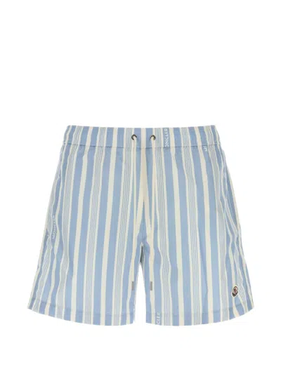 Moncler Striped Swimsuit In Blue