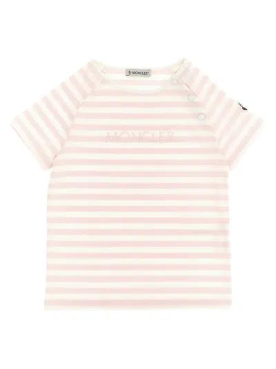 Moncler Babies' Striped T-shirt In Pink