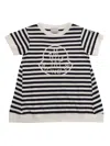 MONCLER STRIPED T-SHIRT WITH LOGO
