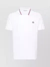 MONCLER STRIPED TRIM POLO WITH RIBBED COLLAR