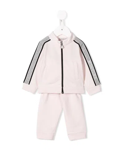 Moncler Striped-trim Tracksuit In Pink