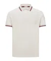 Moncler Striped Trim Polo Shirt In White