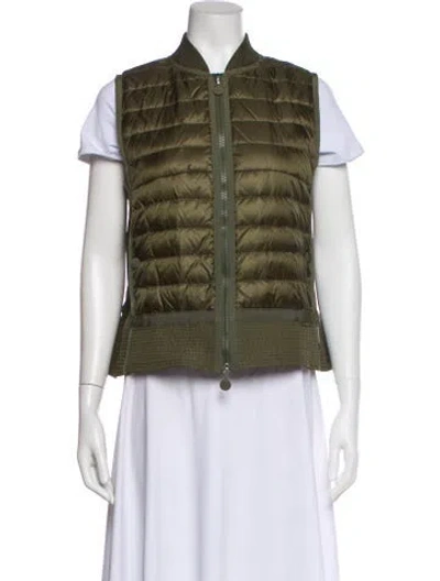 Pre-owned Moncler Striped Vest In Green