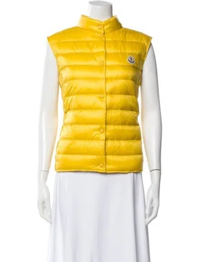Pre-owned Moncler Striped Vest In Yellow