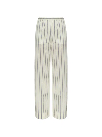 Moncler Stripe Pull-on Cotton Pants In Neutral