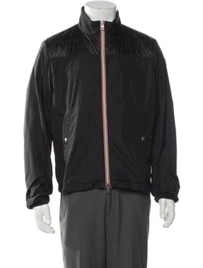 Pre-owned Moncler Striped Windbreaker In Black