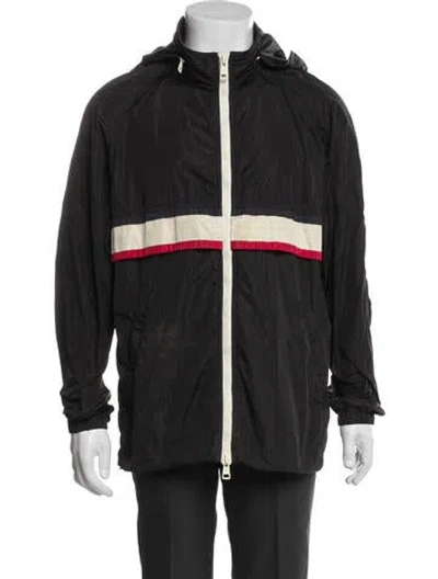 Pre-owned Moncler Striped Windbreaker In Blue