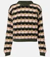 Moncler Striped Wool And Alpaca-blend Sweater In Brown