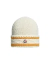 Moncler Striped Wool  Cotton Blend Beanie In White