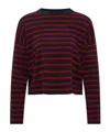 Moncler Striped Wool Sweater In Red