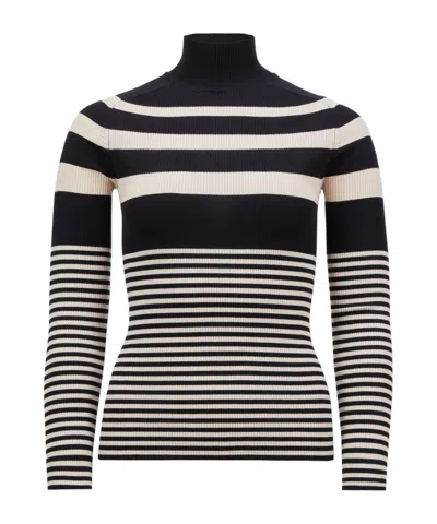 MONCLER MONCLER TURTLENECK STRIPED KNIT JUMPER