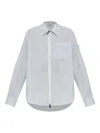 Moncler Women Striped Shirt With Logo Patch In Pattern