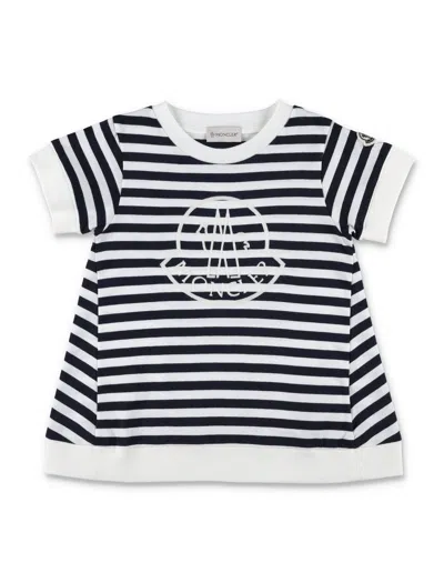 Moncler Kids' Stripes T-shirt In White/black