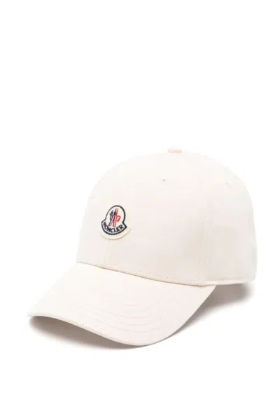 Moncler Structured Baseball Cap With Logo Patch In Neutral