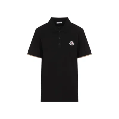 Moncler Structured Black Cotton T-shirt With Contrasting Accents
