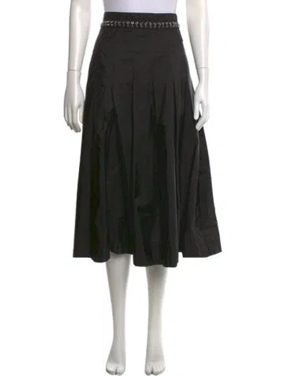 Pre-owned Moncler Studded Accents Midi Length Skirt In Black