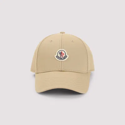 Moncler Logo Baseball Cap In Beige