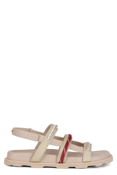 Moncler Stylish Crisscross Low Sandals For Women In Beige