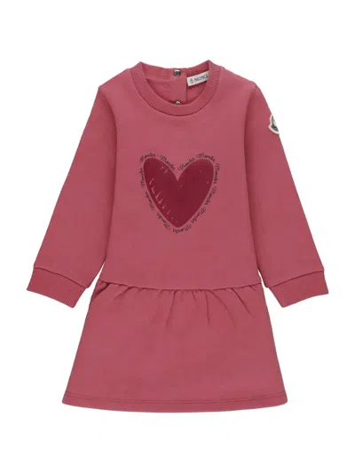 Moncler Stylish Mini Dress For Baby Girls In Pink