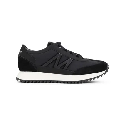 Moncler Stylish Leather Sneakers In Black
