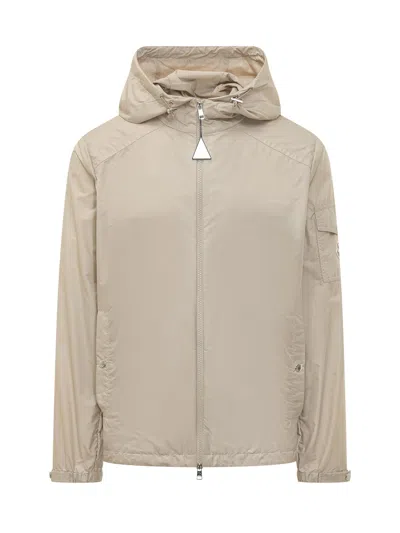 Moncler Stylish Lightweight Jacket With Hood And Zip Front In Neutral