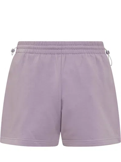 Moncler Stylish Mini Shorts With Unique Stampaint Design In Purple