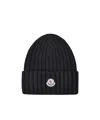 Moncler Mol20933b00036a9327999bb Ribbed Merino Wool Beanie In Red