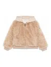 Moncler Beige Teddy Sweatshirt In Nude