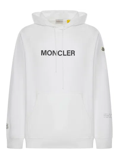 Moncler Hoodie Sweater In White
