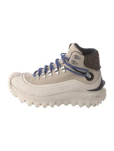 Pre-owned Moncler Suede Athletic Sneakers In Brown