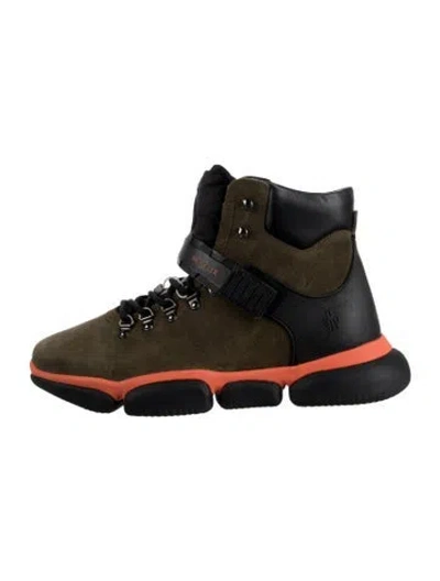 Pre-owned Moncler Suede Athletic Sneakers In Multicolor