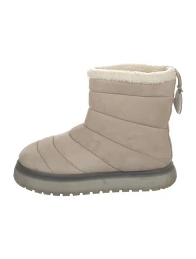Pre-owned Moncler Suede Boots In Neutral