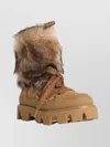 Moncler Suede Boots With Chunky Sole And Shearling In Brown