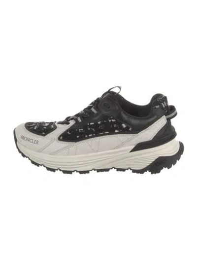 Pre-owned Moncler Suede Colorblock Pattern Athletic Sneakers In White