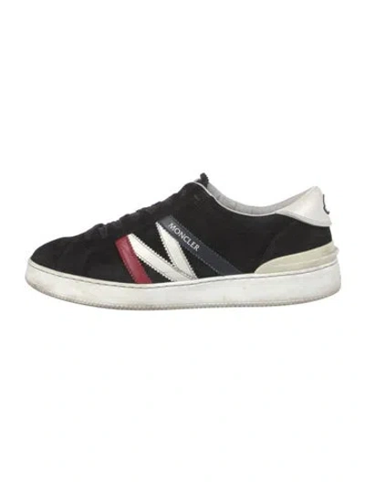 Pre-owned Moncler Suede Colorblock Pattern Sneakers In Black