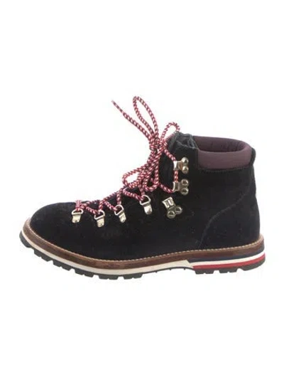 Pre-owned Moncler Suede Hiking Boots In Black