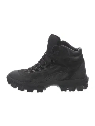 Pre-owned Moncler Suede Hiking Boots In Black