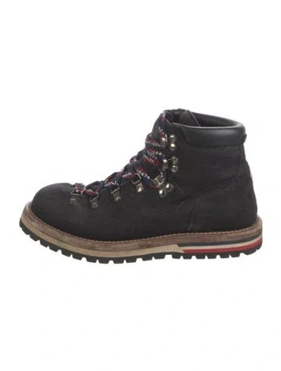 Pre-owned Moncler Suede Hiking Boots In Black