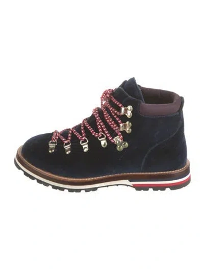 Pre-owned Moncler Suede Hiking Boots In Blue