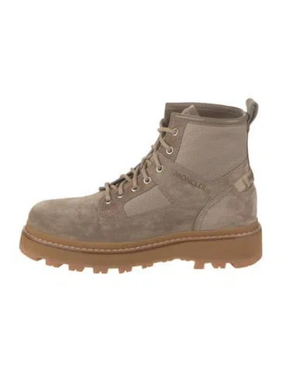 Pre-owned Moncler Suede Hiking Boots W/ Tags In Brown