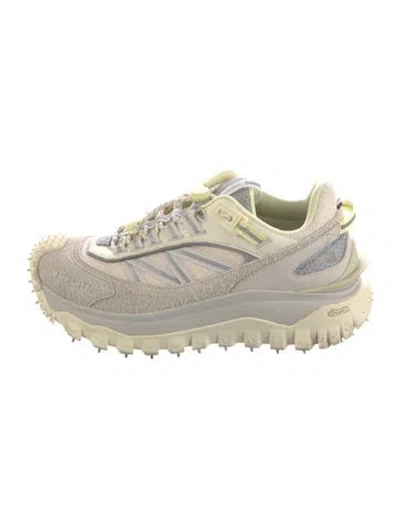 Pre-owned Moncler Suede Mesh Accents Sneakers In Neutral