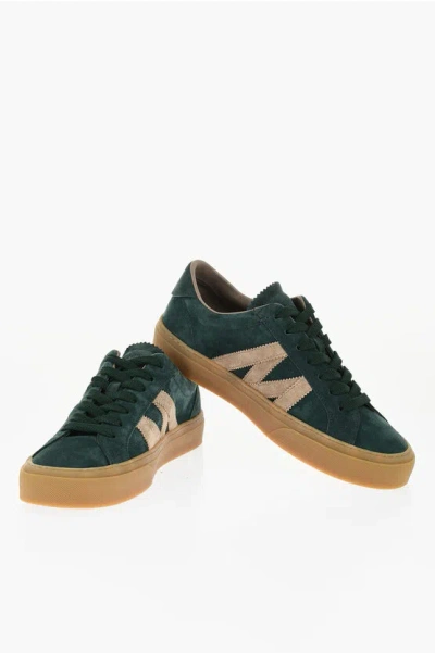 MONCLER SUEDE MONACO LOW-TOP SNEAKERS