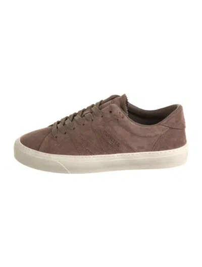 Pre-owned Moncler Suede Sneakers In Brown