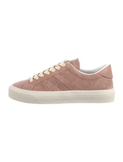 Pre-owned Moncler Suede Sneakers In Pink